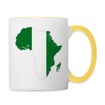 Nigeria Flag Africa - Contrasting Mug - white/yellow - Right