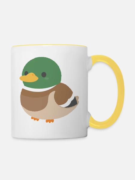 Ente - Tasse zweifarbig - Weiß/Gelb