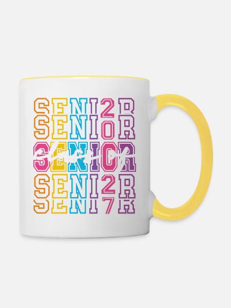 Neon-Klasse der Oberstufe 2027 - Tasse zweifarbig - Weiß/Gelb