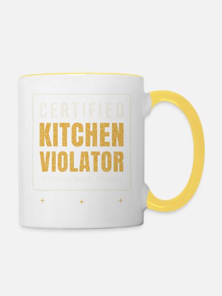 Certified Kitchen Violator Pickleball - Tasse zweifarbig - Weiß/Gelb