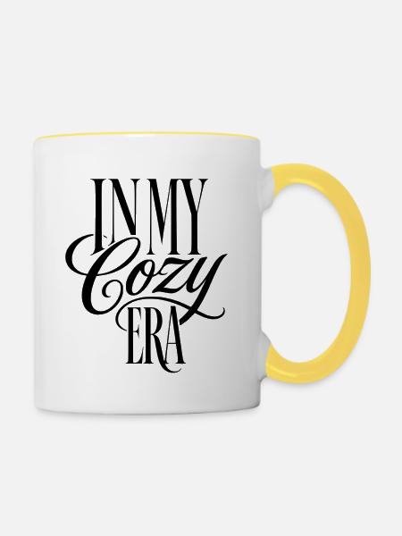 Gemütliche Ära - Tasse zweifarbig - Weiß/Gelb