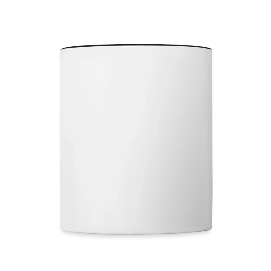 Mount Olympus badge on a contrasting mug, white/black, front