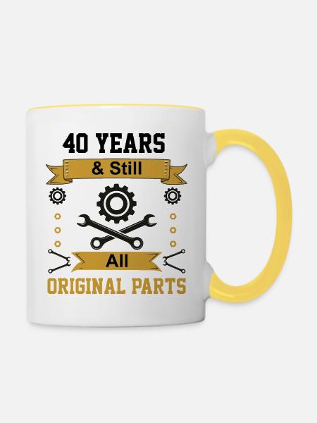 Immer noch alle Originalteile - Tasse zweifarbig - Weiß/Gelb