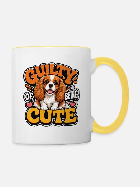 Kavallerier King Charles Spaniel - Tasse zweifarbig - Weiß/Gelb
