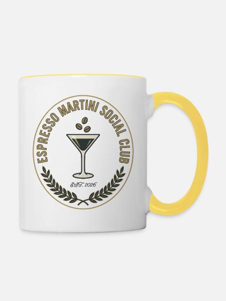 Espresso Martini Social Club - Tasse zweifarbig - Weiß/Gelb