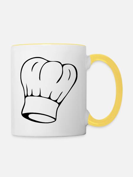 Chefs Hut - Tasse zweifarbig - Weiß/Gelb