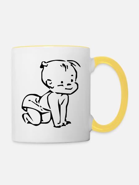 Baby - Tasse zweifarbig - Weiß/Gelb