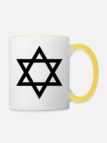 davidstern - Tasse zweifarbig - Weiß/Gelb