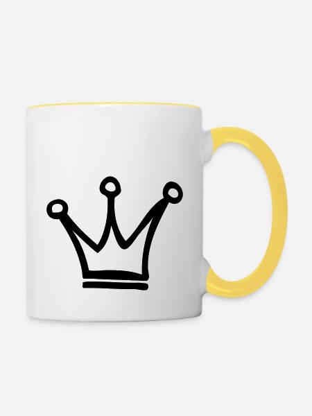 krone - Tasse zweifarbig - Weiß/Gelb