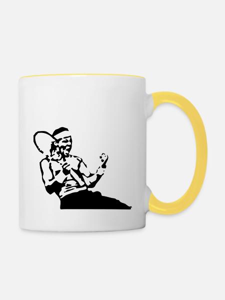 tennis - Tasse zweifarbig - Weiß/Gelb