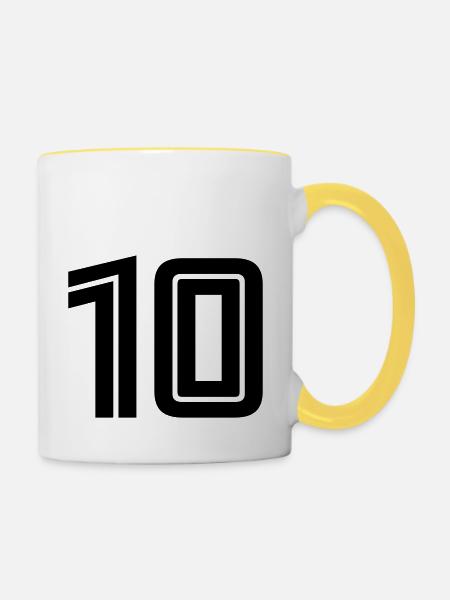 10 - Tasse zweifarbig - Weiß/Gelb