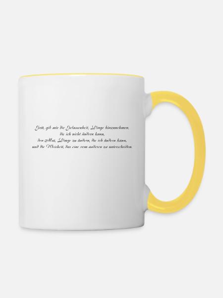 Mein Motto - Tasse zweifarbig - Weiß/Gelb