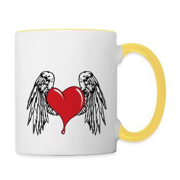 angel heart - Tasse zweifarbig - Weiß/Gelb - Rechts