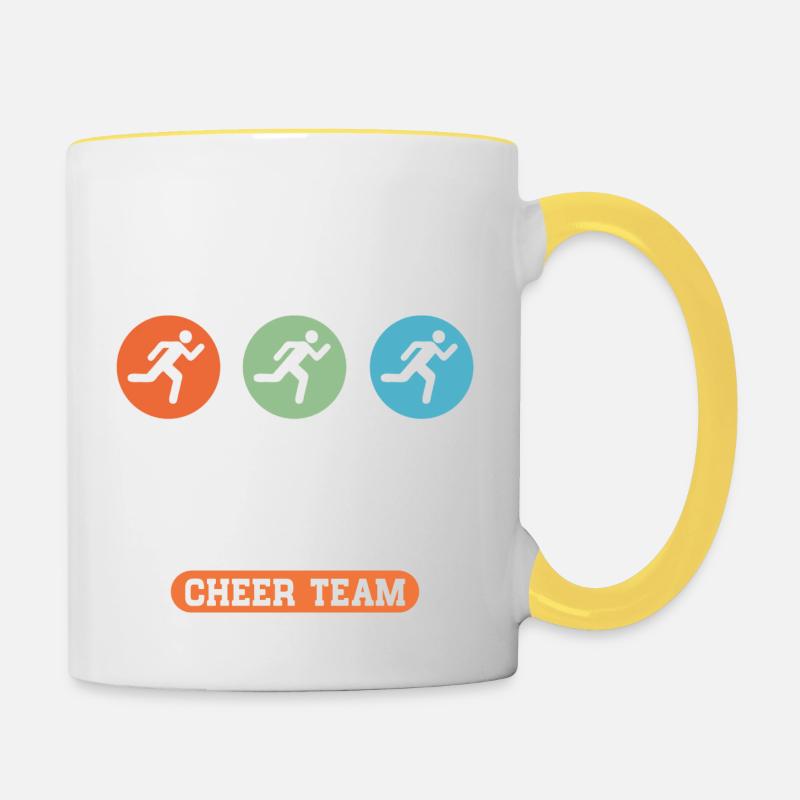 Marathon Cheer Team - Tasse zweifarbig - Weiß/Gelb