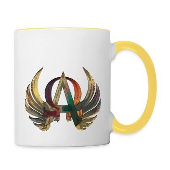 ALPHA & OMEGA ornament - Contrasting Mug - white/yellow - Right