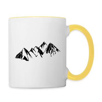 Mountain landscape - Contrasting Mug - white/yellow - Right