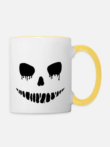 halloween - Tasse zweifarbig - Weiß/Gelb