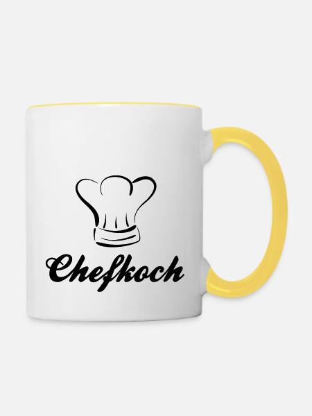 chefkoch - Tasse zweifarbig - Weiß/Gelb