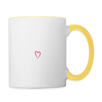 Mamounette cadeau - Mug contrasté - blanc/jaune - Droite