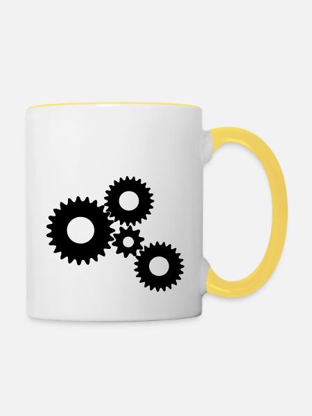 Gear for you / UK - Tasse zweifarbig - Weiß/Gelb
