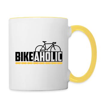 bike a holic - Contrasting Mug - white/yellow - Right