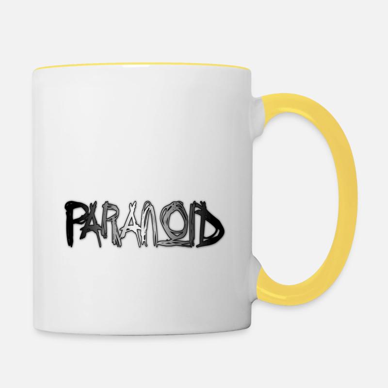 Paranoïaque - Mug contrasté - blanc/jaune