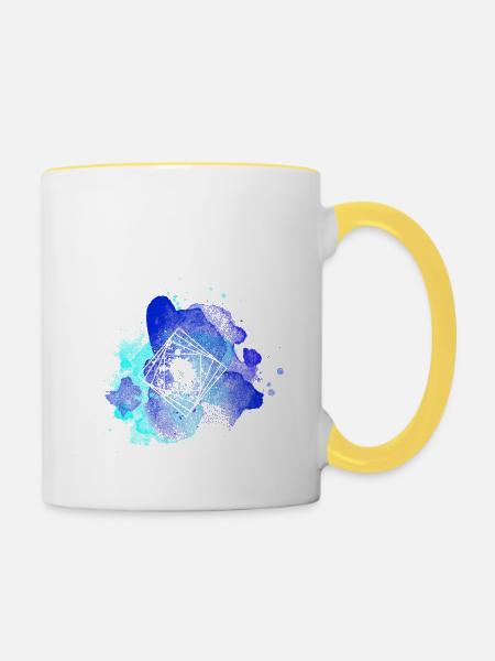 Magisches Quadrat - Tasse zweifarbig - Weiß/Gelb