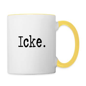 Berlin, icke, Hauptstadt, ick, Deutschland - Tasse zweifarbig - Weiß/Gelb - Rechts