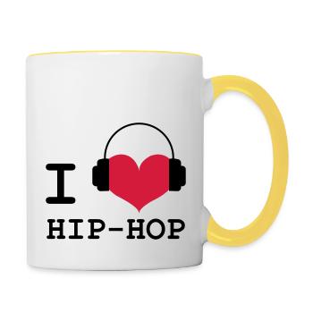 I Love Hip-Hop - Contrasting Mug - white/yellow - Right