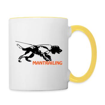 Springer spaniel mantrailing - Contrasting Mug - white/yellow - Right