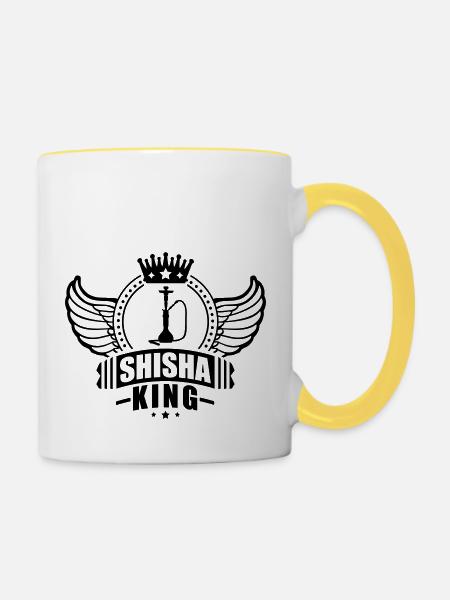 shisha_king_hy1 - Tasse zweifarbig - Weiß/Gelb
