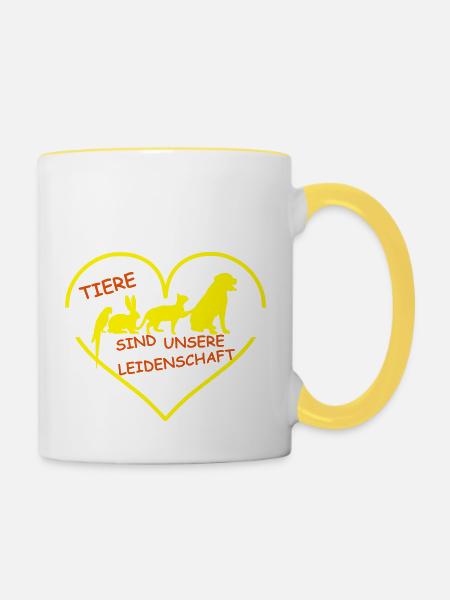 Tierarztpraxis - Tasse zweifarbig - Weiß/Gelb