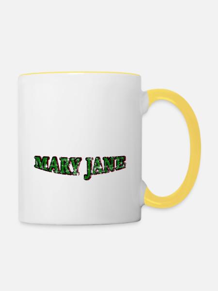 Mary Jane - Tasse zweifarbig - Weiß/Gelb