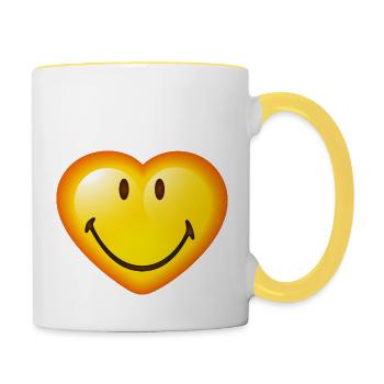 Smiley Glossy Heart - Contrasting Mug - white/yellow - Right