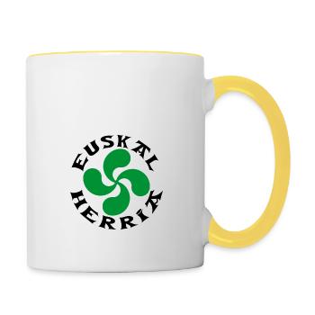 Croix Basque - Lauburu - Mug contrasté - blanc/jaune - Droite