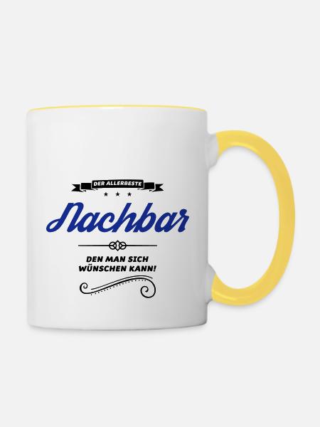 nachbar allerbeste - Tasse zweifarbig - Weiß/Gelb