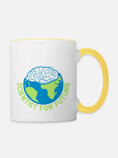 Scientist for Future - Tasse zweifarbig - Weiß/Gelb