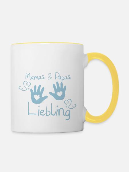 mamas_und_papas_liebling - Tasse zweifarbig - Weiß/Gelb