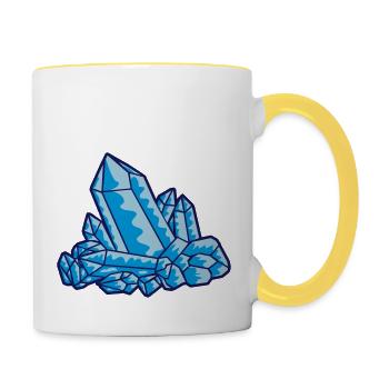 Crystal gemstone blue - Contrasting Mug - white/yellow - Right
