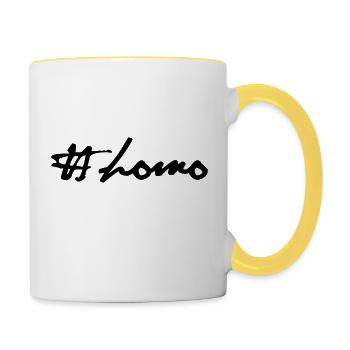 # homo - Tasse zweifarbig - Weiß/Gelb - Rechts