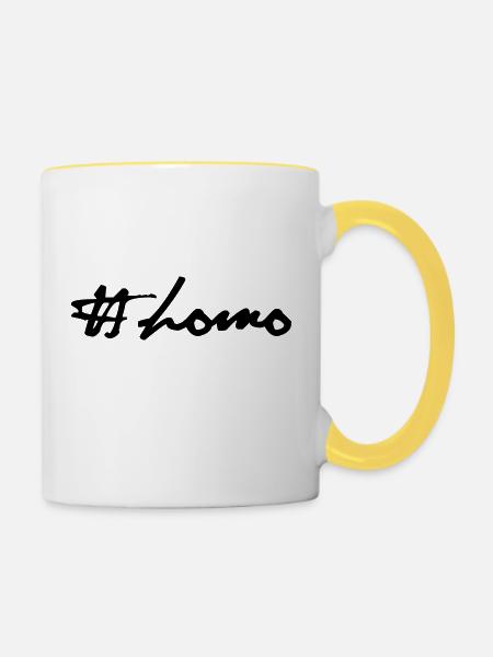 # homo - Tasse zweifarbig - Weiß/Gelb