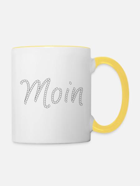 Moin - Tasse zweifarbig - Weiß/Gelb