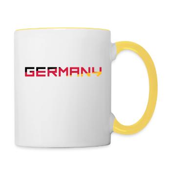 Team Germany Germany Colors Black Red Gold G - Contrasting Mug - white/yellow - Right