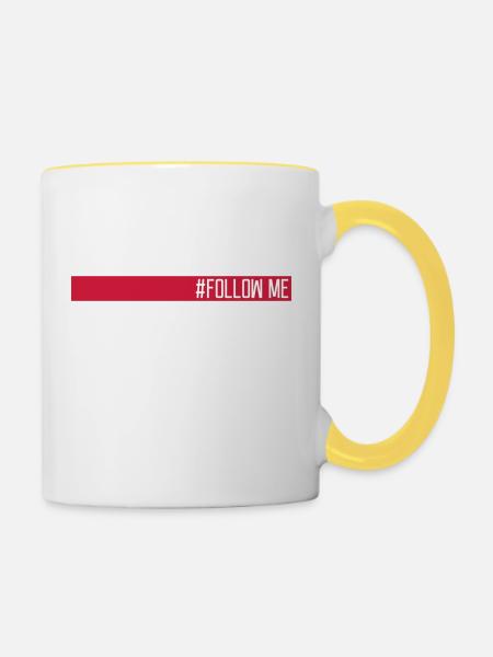 Cool Follow Me - Tasse zweifarbig - Weiß/Gelb