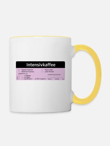 Intensivkaffee - Tasse zweifarbig - Weiß/Gelb