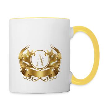 le A doré dans le cadre doré - Mug contrasté - blanc/jaune - Droite