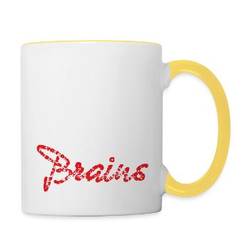 Brain Anatomy Science Beauty And Brains - Mug contrasté - blanc/jaune - Droite