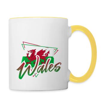 Wales - Tasse zweifarbig - Weiß/Gelb - Rechts