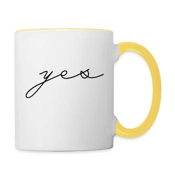 Yes - Contrasting Mug - white/yellow - Right