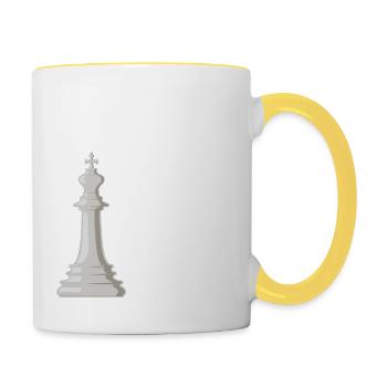 I Never Lose I Either Win Or I Learn Chess - Contrasting Mug - white/yellow - Right